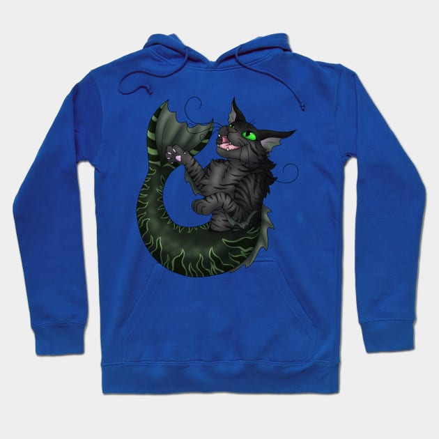 Purrmaid: Black Tabby Hoodie by spyroid101